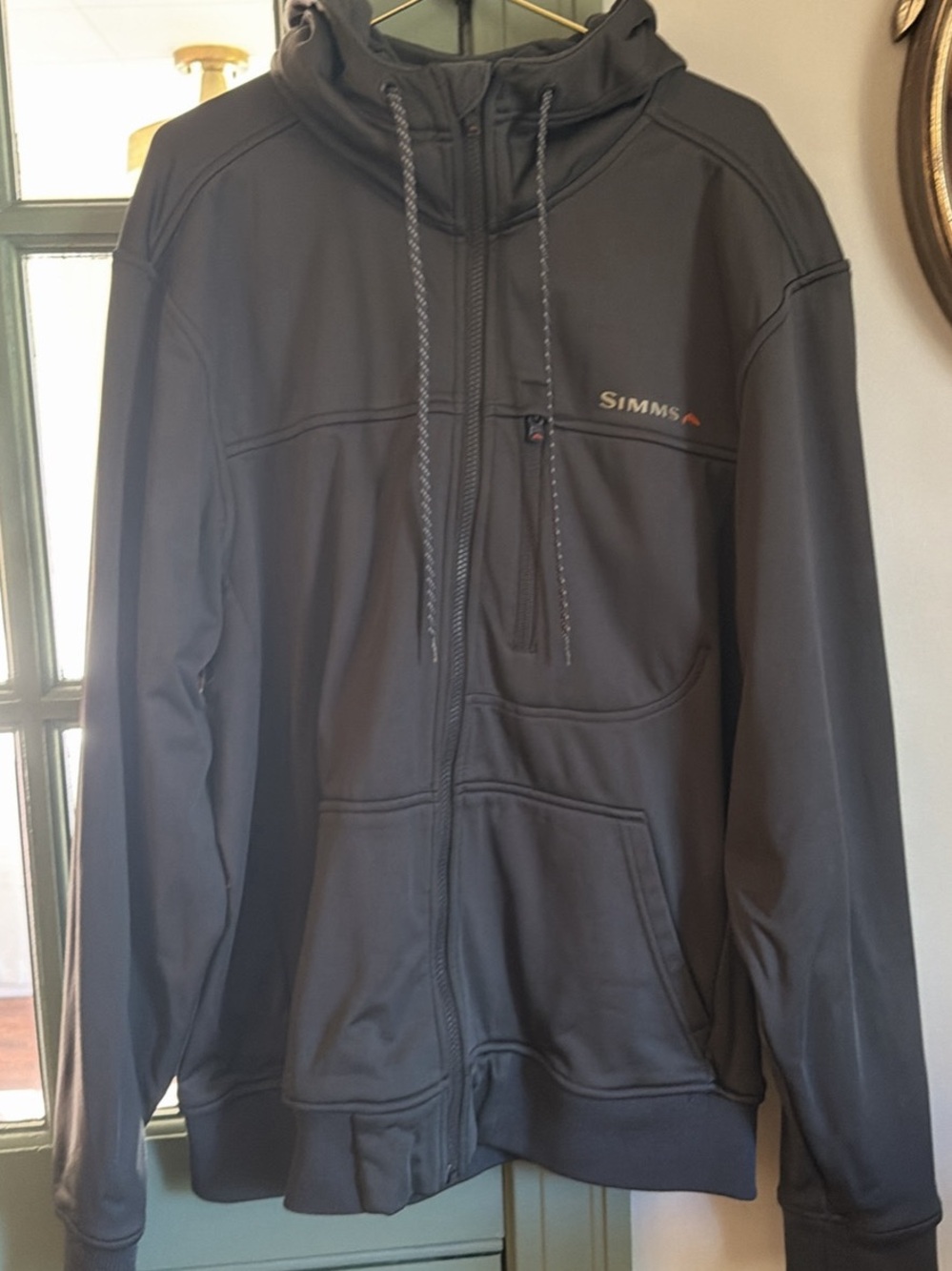 Simms Black Hooded Performance Zip Jacket